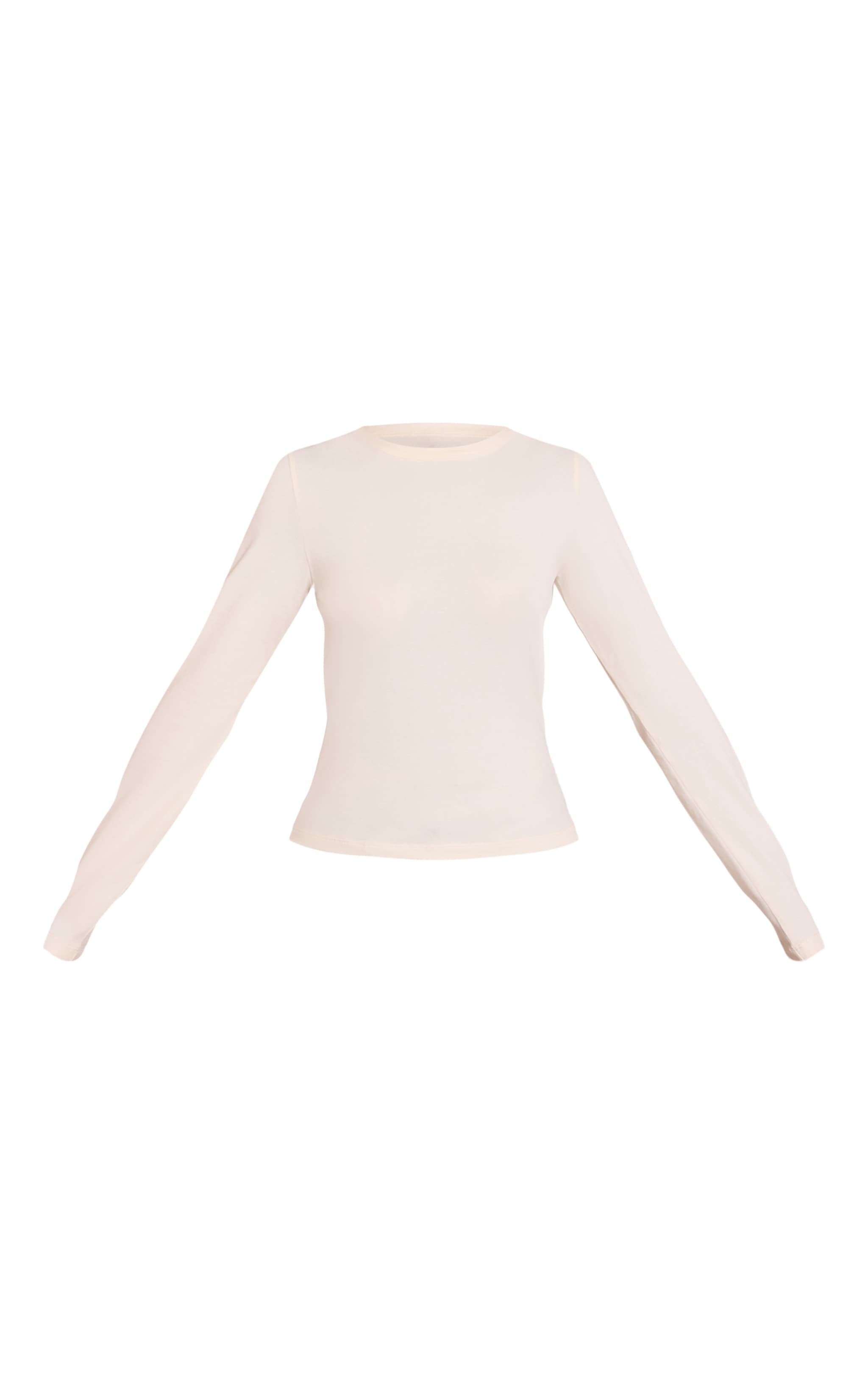Petite Top long en coton doux crème à col ras et manches longues image 5