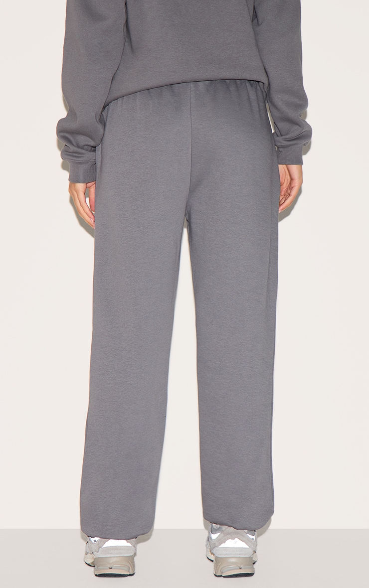 PRETTYLITTLETHING Logo Charcoal Grey Est 2012 Cuffed Sweatpants image 3