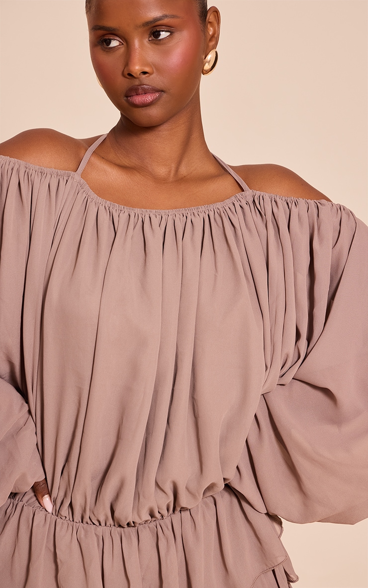 Mushroom Chiffon Frill Detail Playsuit image 4