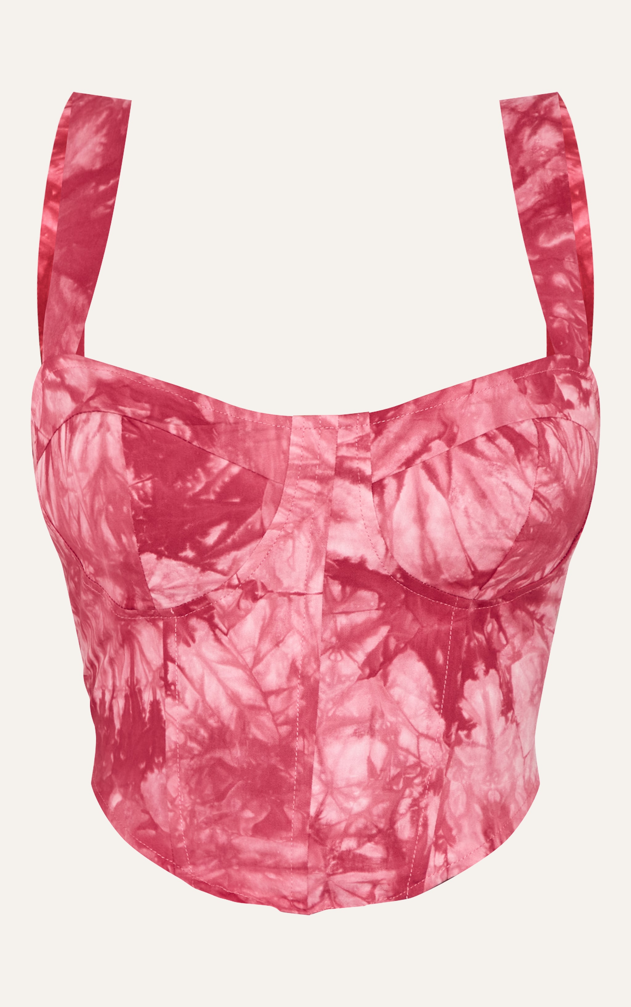 Shape Pink Tie Dye Woven Corset Crop Top image 5