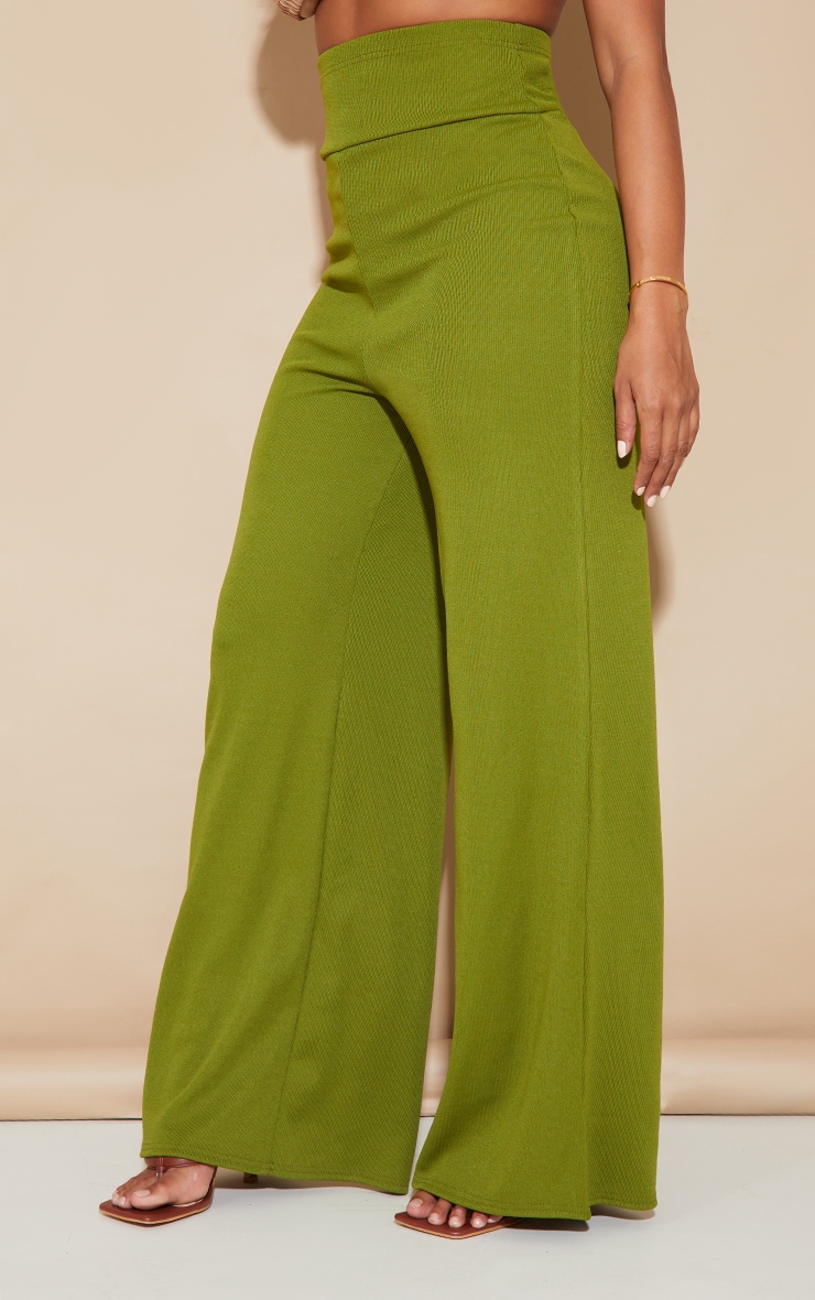 Shape Khaki Bandage Extreme High Waist Wide Leg Pants image 1