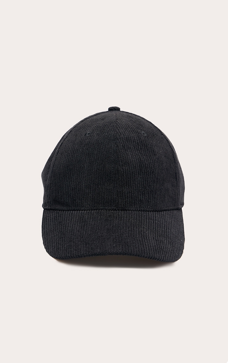 Black Corduroy Baseball Cap image 2