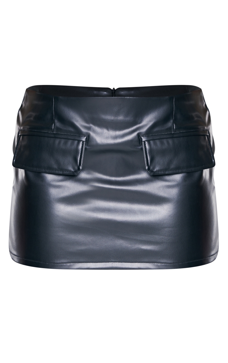 Decor Pocket Faux Leather Mini Skirt main image 0