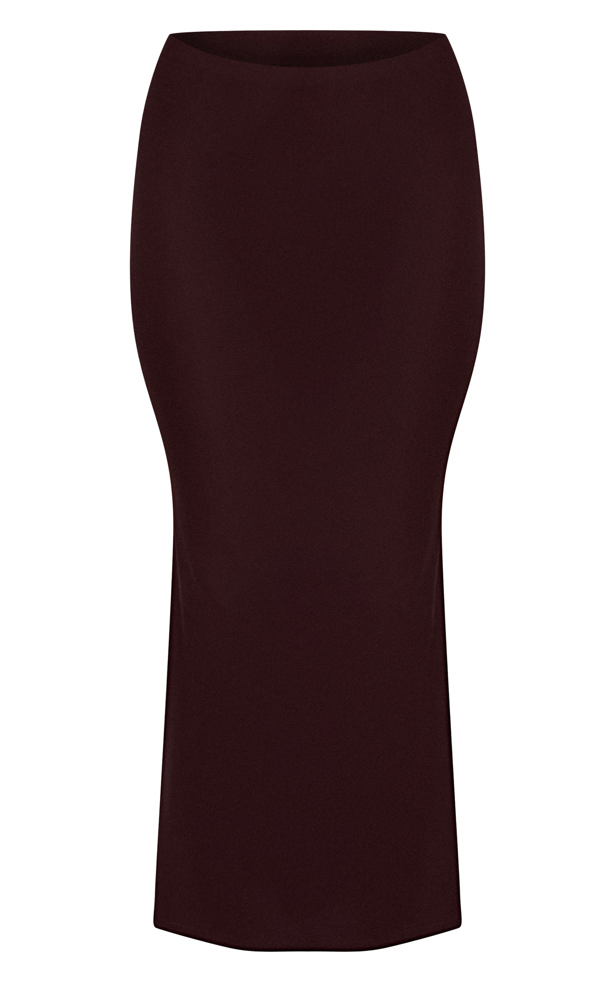 Dark Brown Soft Touch Asymmetric Panel Maxi Skirt image 5