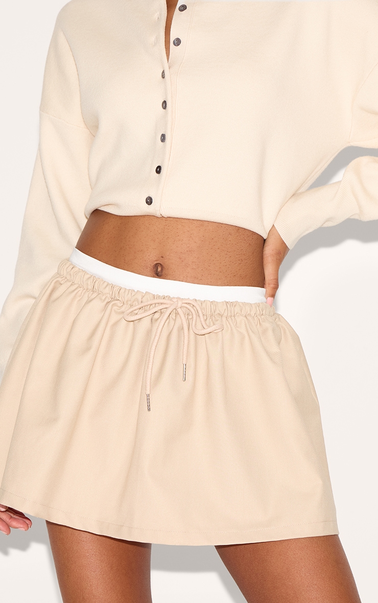 Stone Tailored Woven Boxer Detail Drawstring Mini Skirt image 5