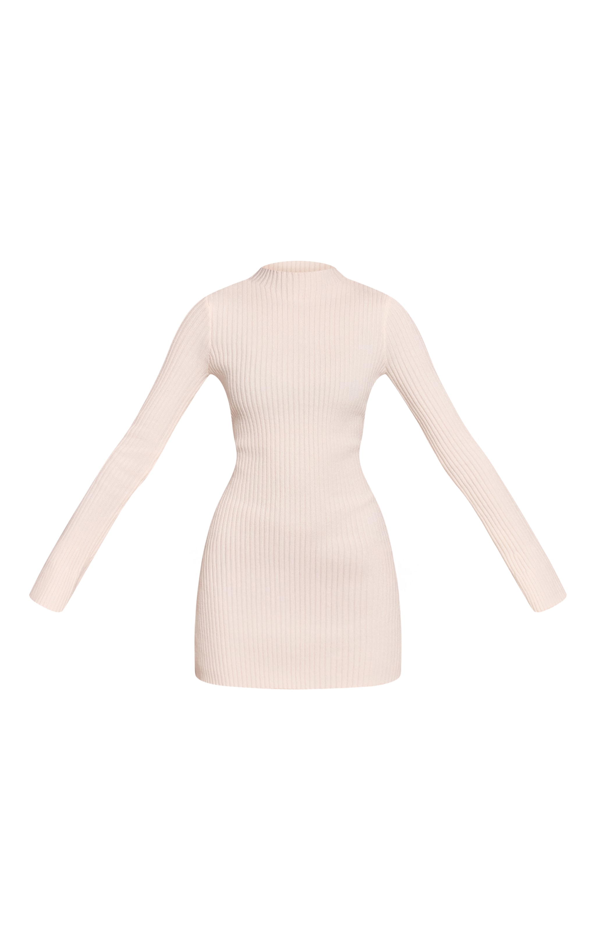 Cream Rib Knitted Dress image 5