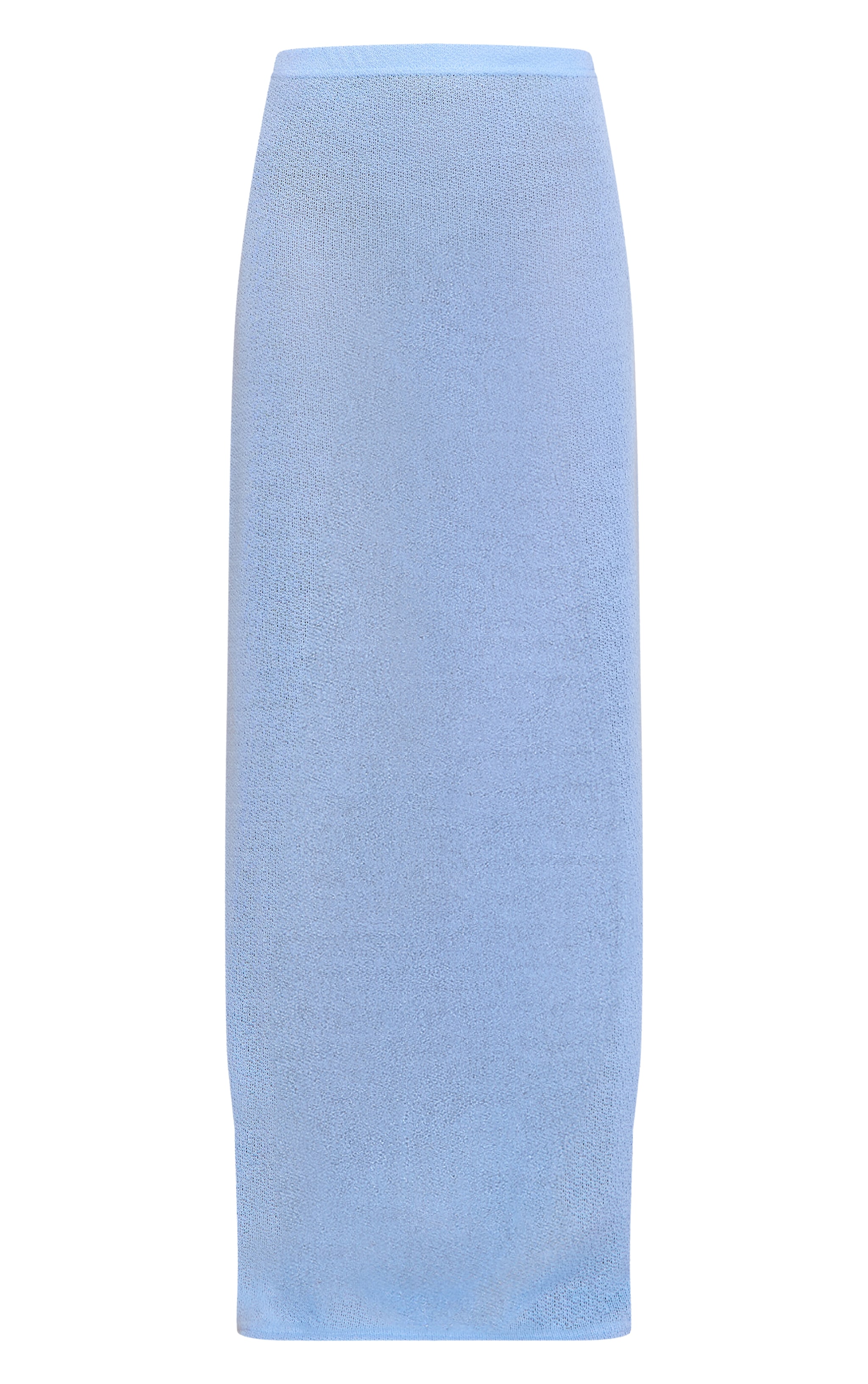 Sky Blue Textured Knit Look Maxi Skirt image 5
