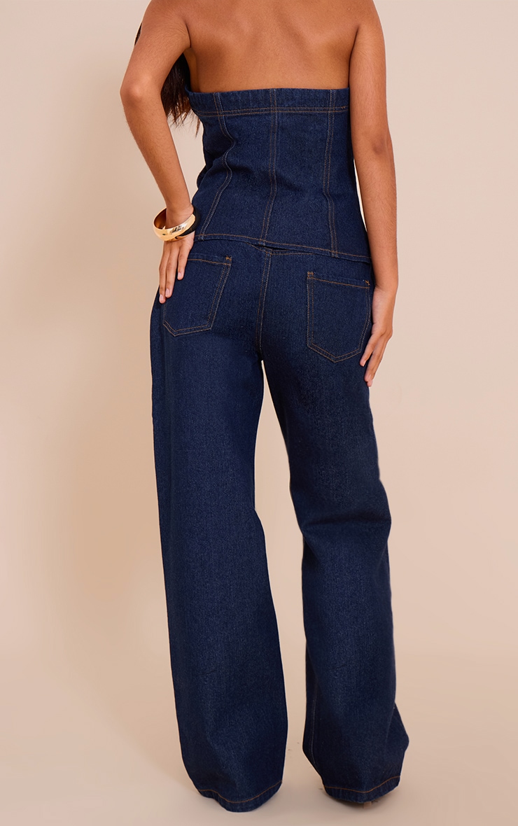 Petite Jean large indigo à taille mi-haute image 3