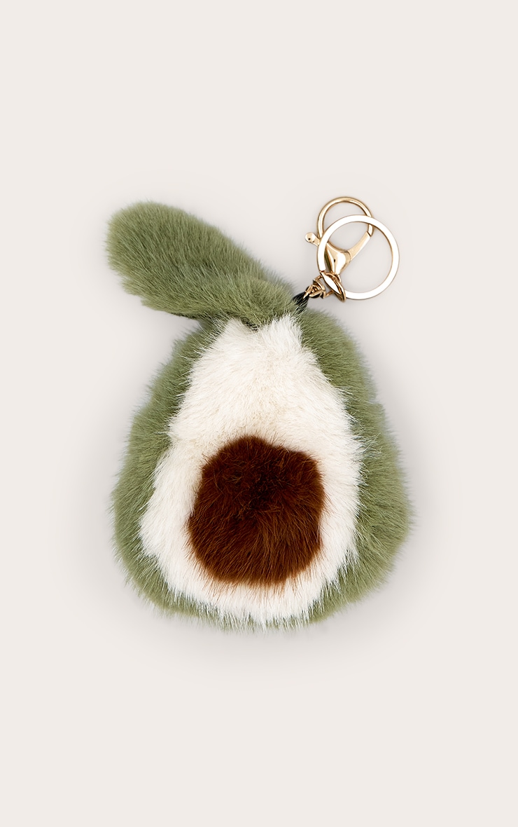 Fluffy Green Avocado Keyring image 2