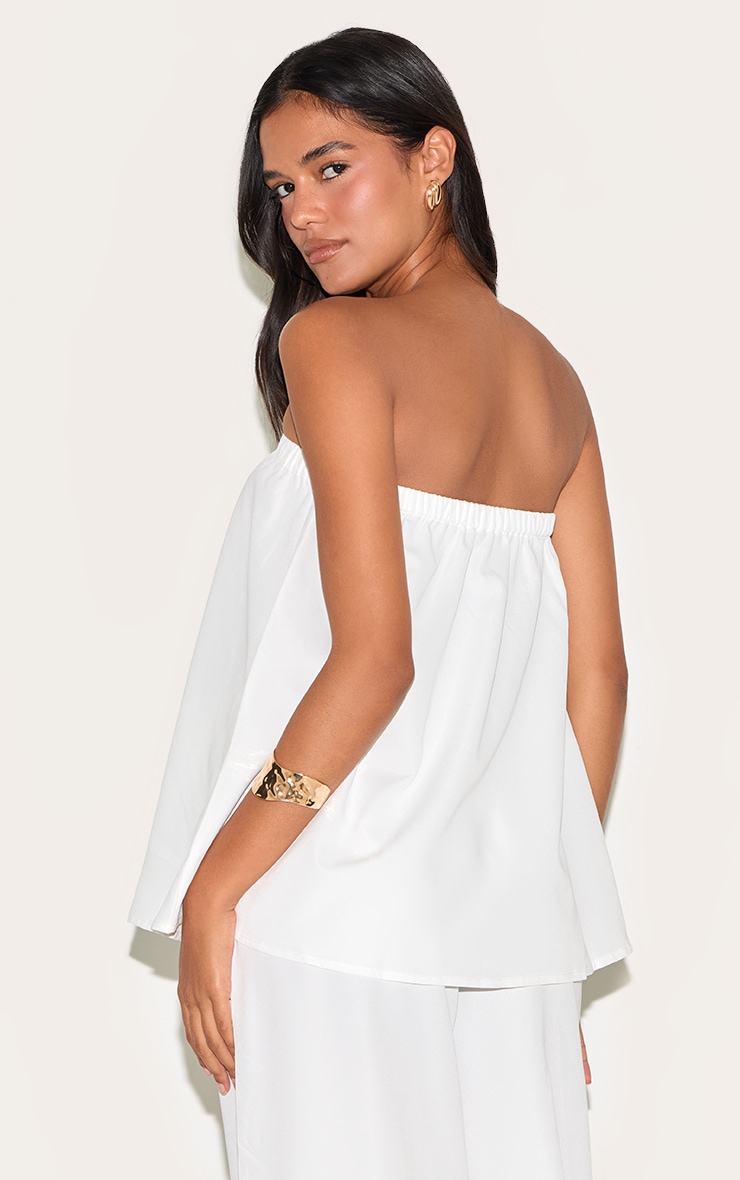 Top bustier long fluide tissé blanc image 2