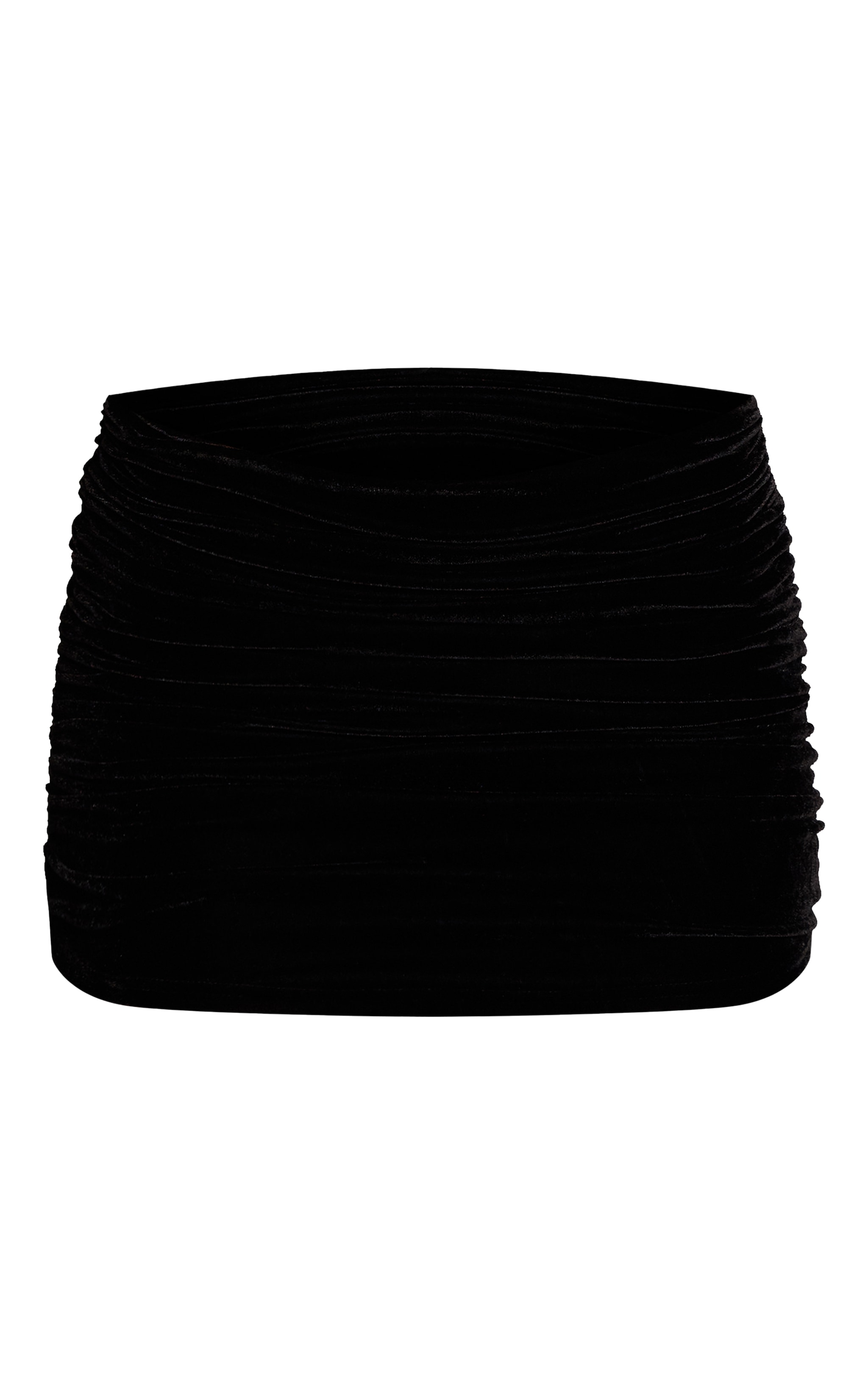 Black Velvet Ruched Mini Skirt image 6