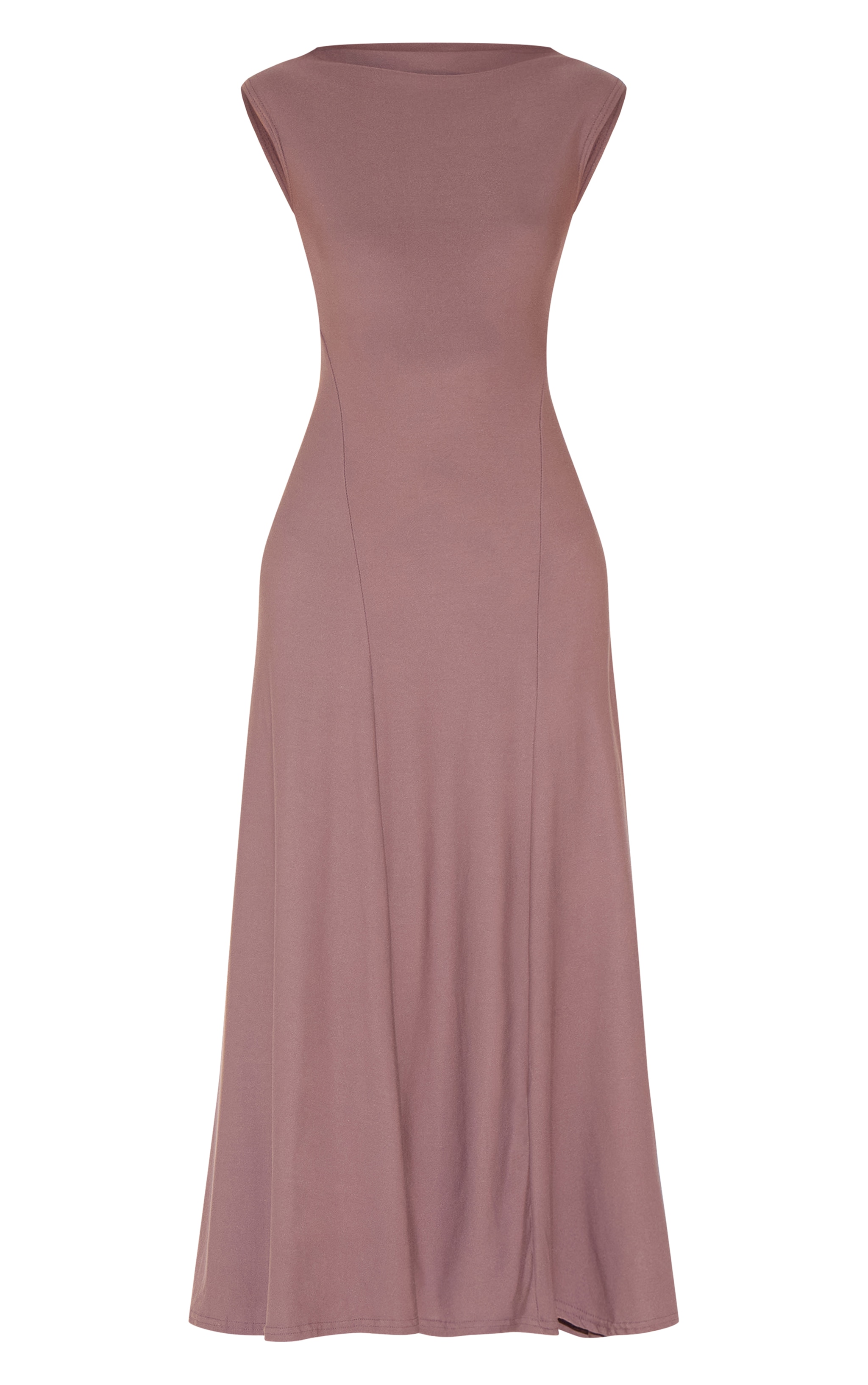 Robe longue fluide gris champignon à parties asymétriques image 5