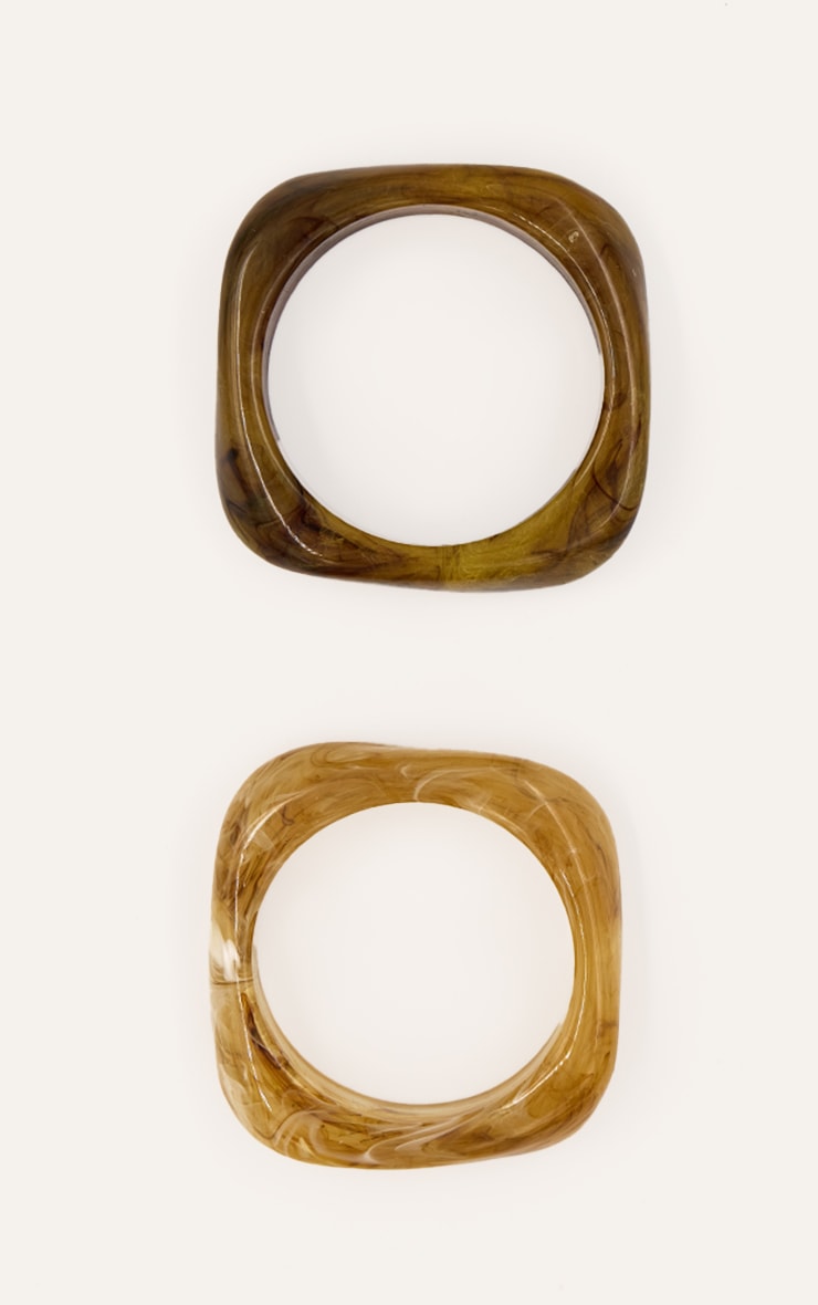 Brown Textured Resin Cuffs image 2