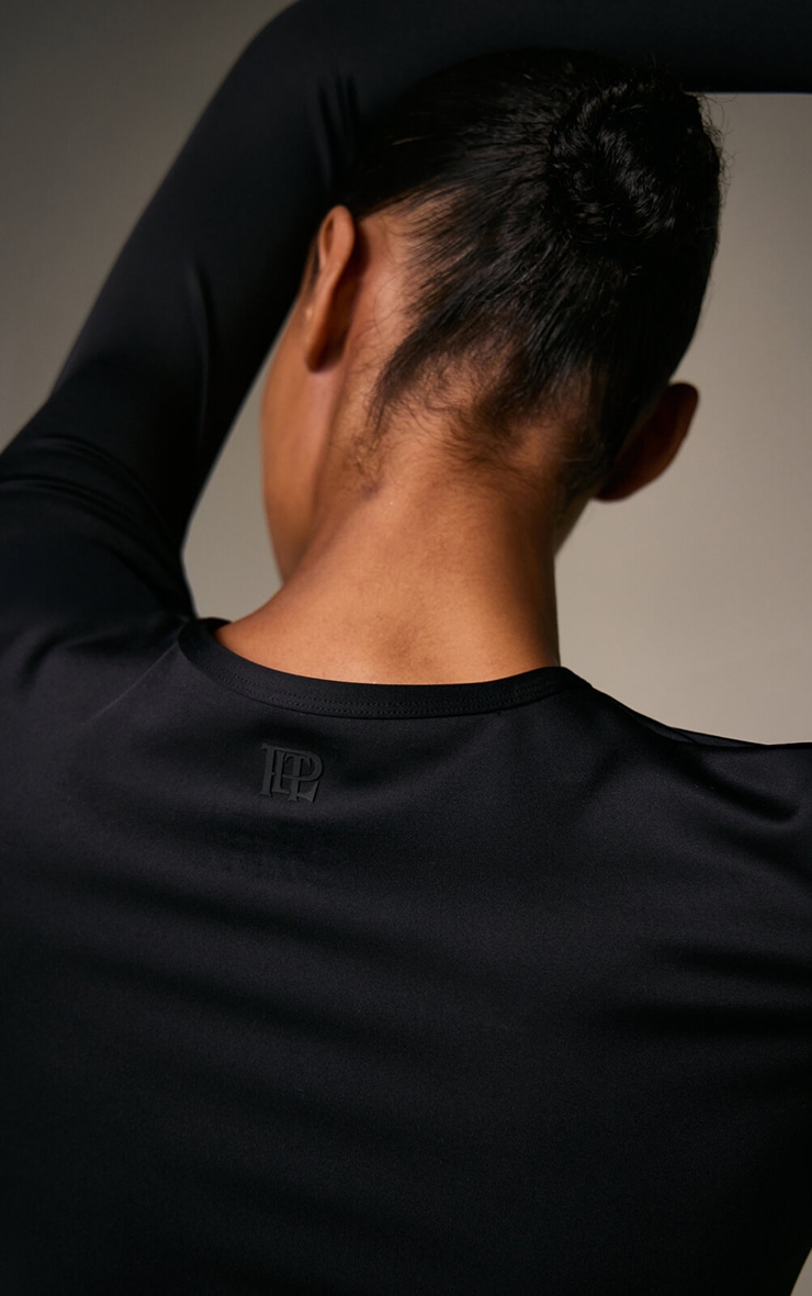 Black Ultimate Seam Detail Long Sleeve Top image 4