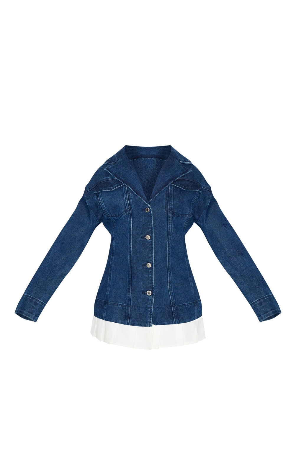 Petite Mini robe ajustée en jean indigo à partie plissée image 5