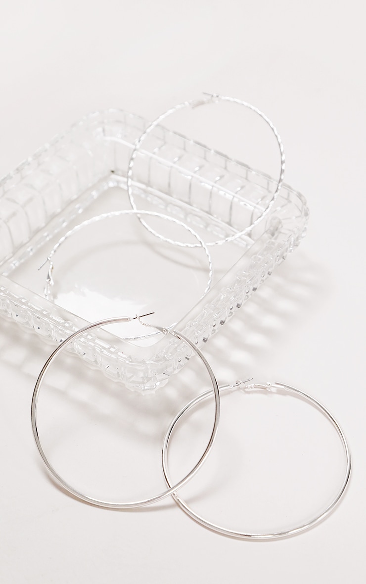 Silver Assorted Hoop Earrings
