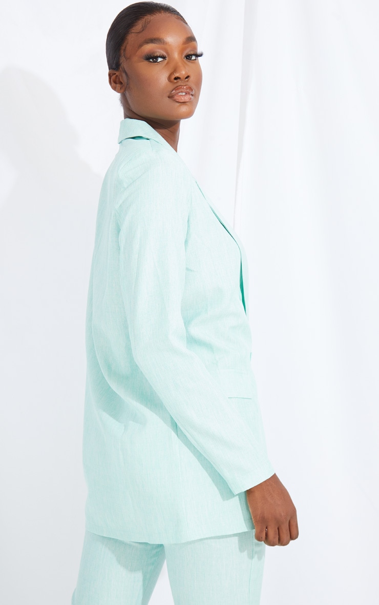 Tall Mint Oversized Boyfriend Blazer image 2