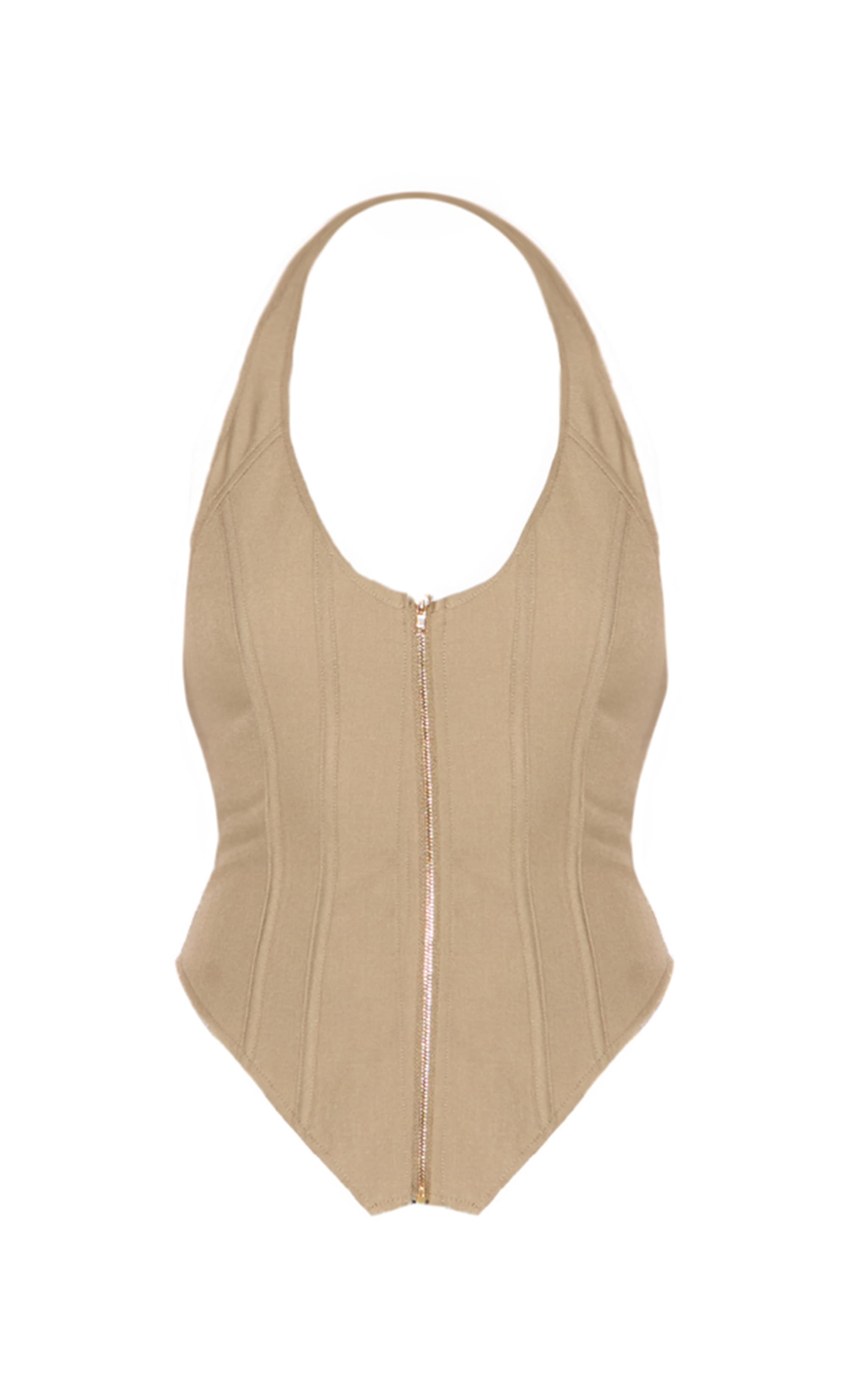 Sage Boned Dip Hem Corset image 5