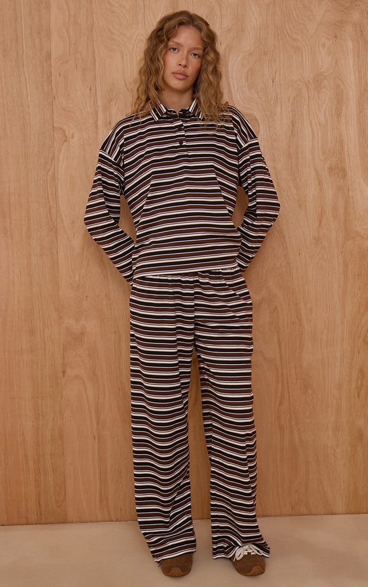Black Stripe Super Soft Oversized Polo Top image 3