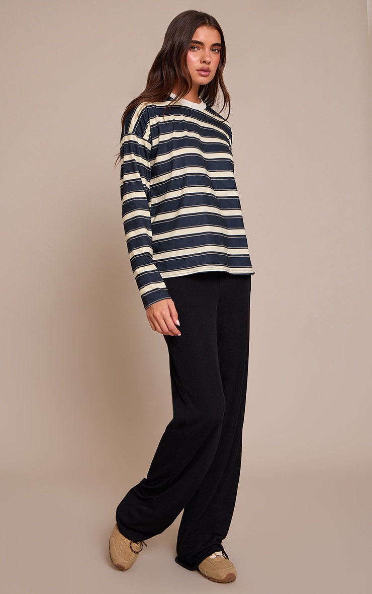 Black Boyfriend Style Wide Leg Pants image 2