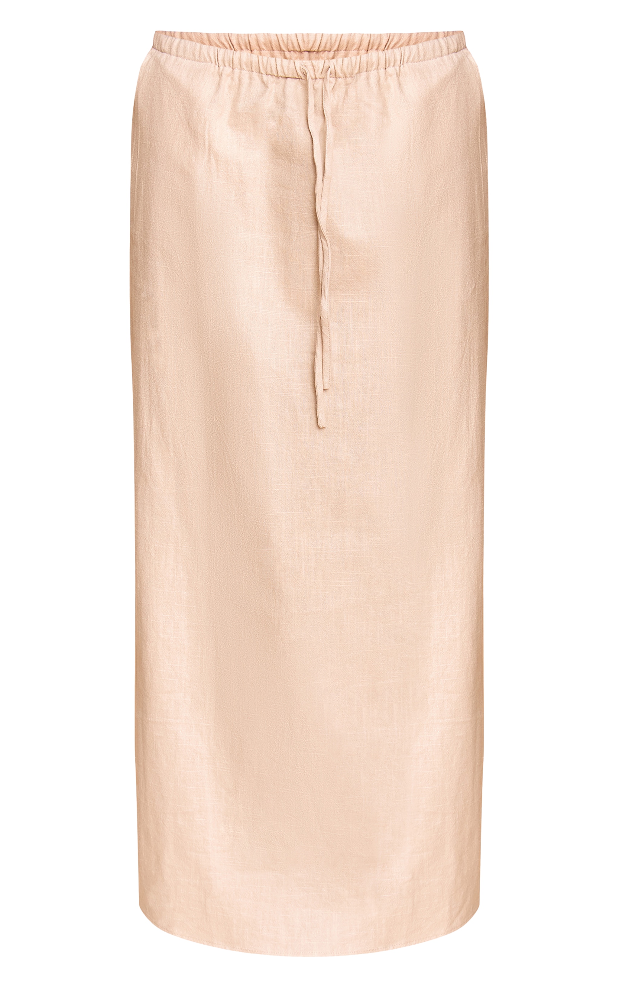 Plus Natural Premium Linen Drawstring Maxi Skirt image 5