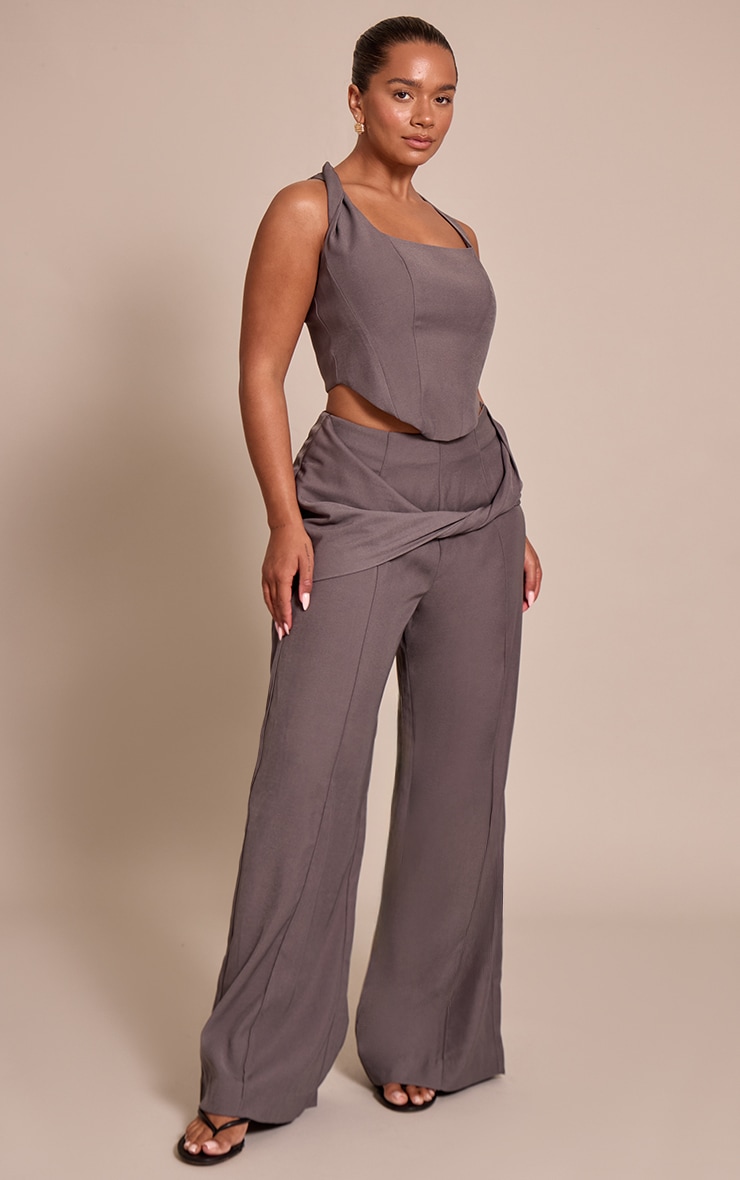 Shape Charcoal Twist Detail Wide Leg Pants image 2