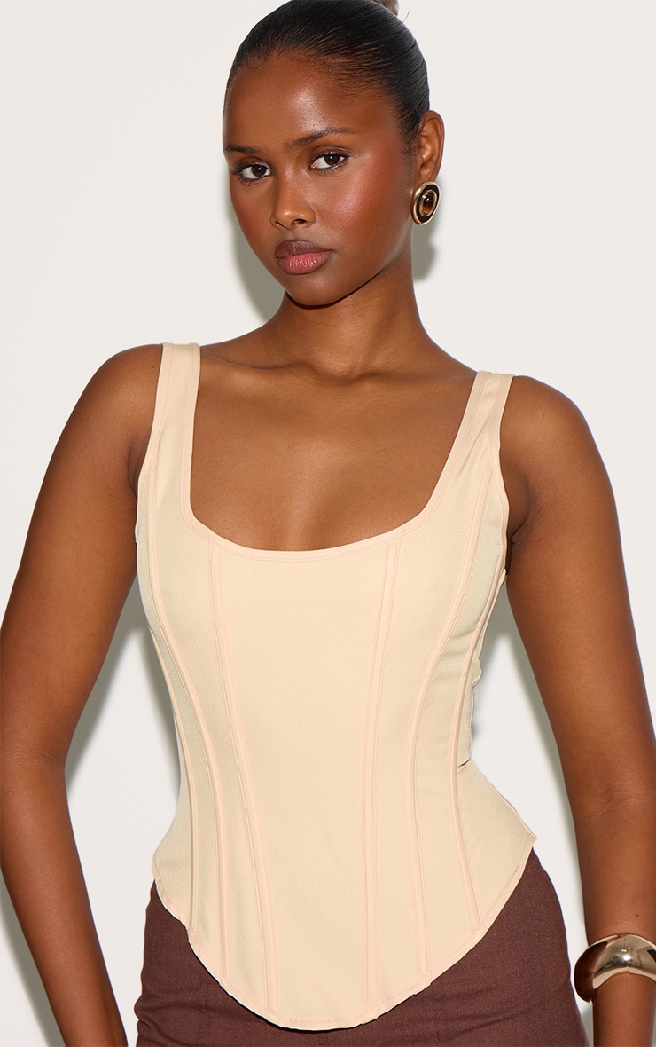Corset long jaune citron à lisérés structurants et ourlet tombant image 4