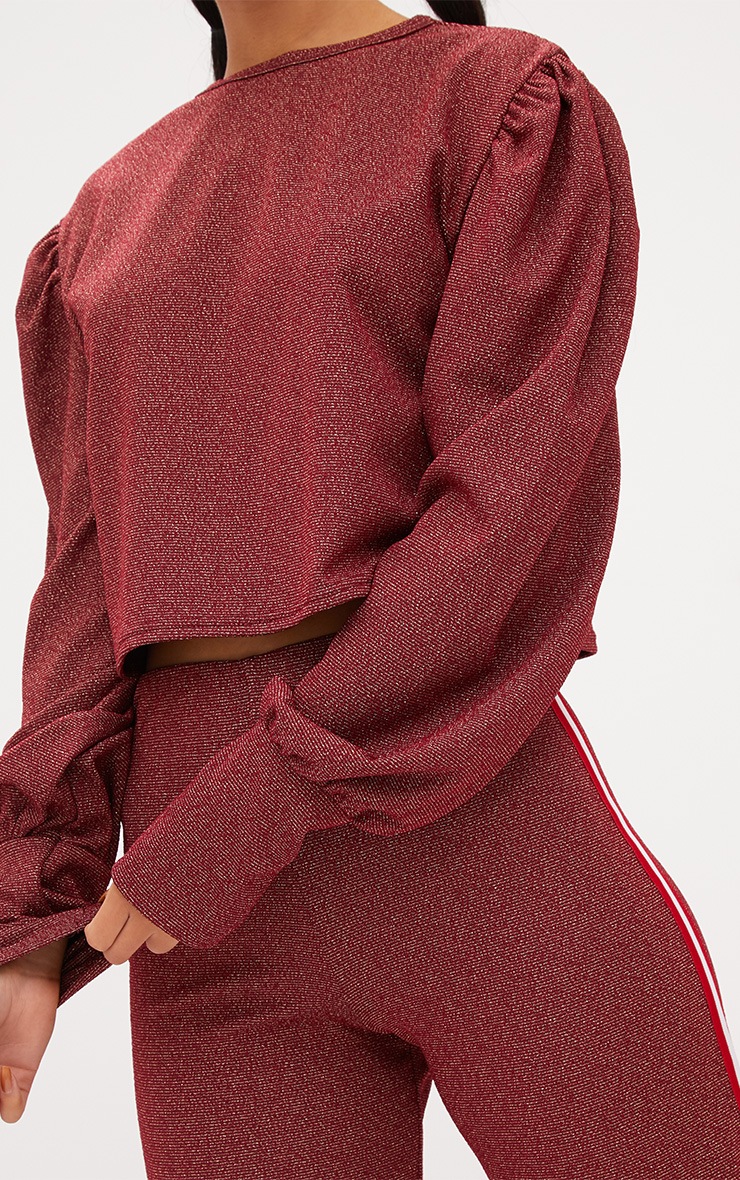 Red Lurex Sport Stripe Sweater. Tops PrettyLittleThing USA