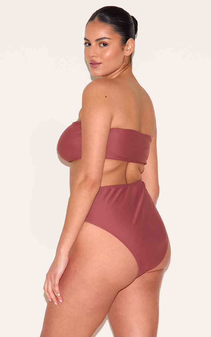 Plus Rust Basic High Waist Bikni Bottom image 2
