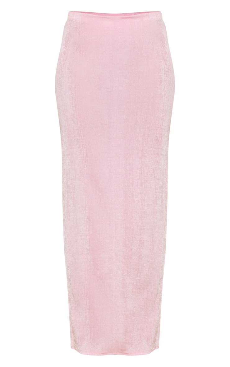 Sugar Pink Slinky Acetate Basic Maxi Skirt image 5