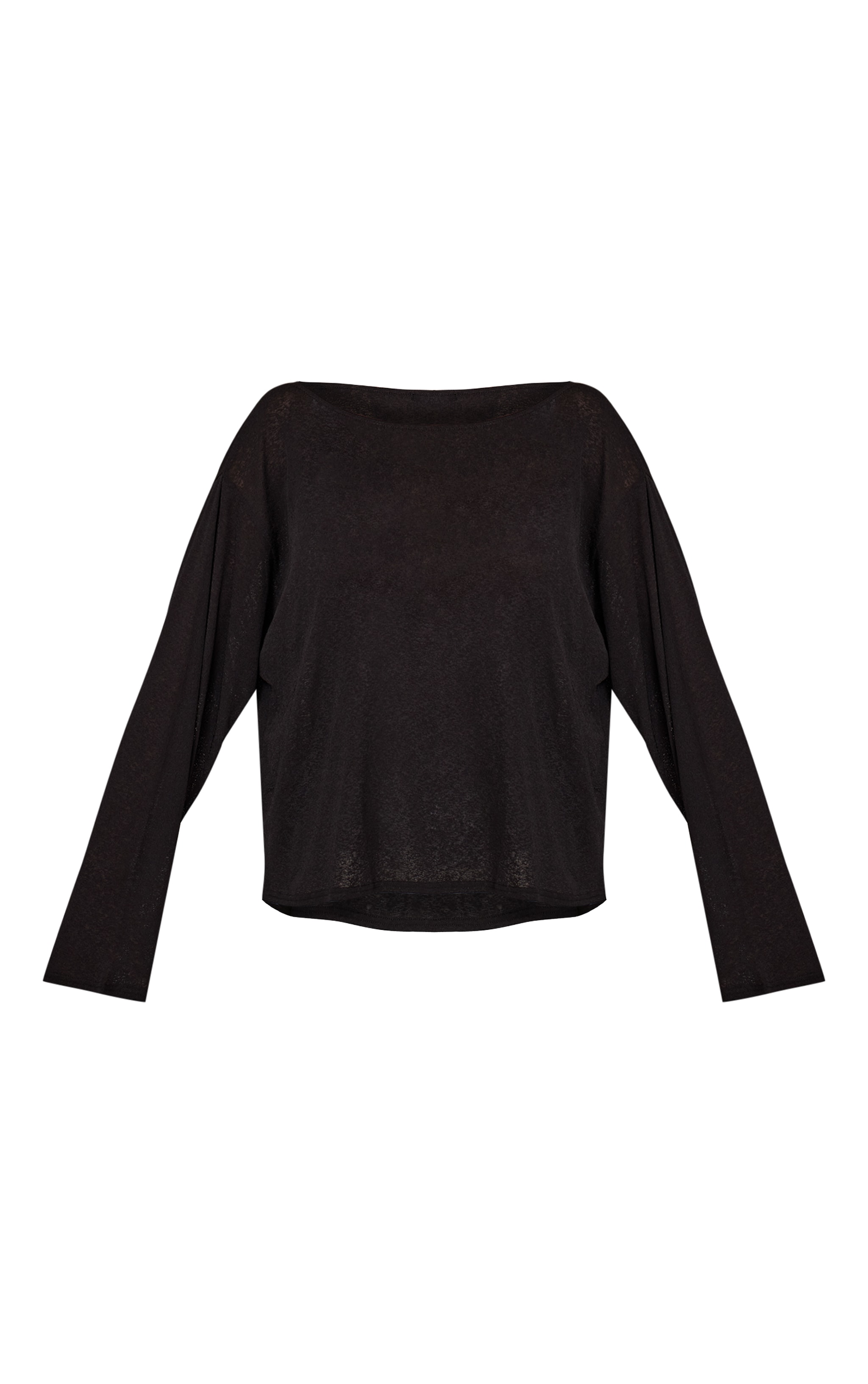 Black Oversized Burnout Mesh Long Sleeve Top  image 5