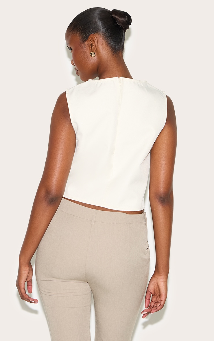 Butter Yellow Woven Sleeveless Boxy Top image 2