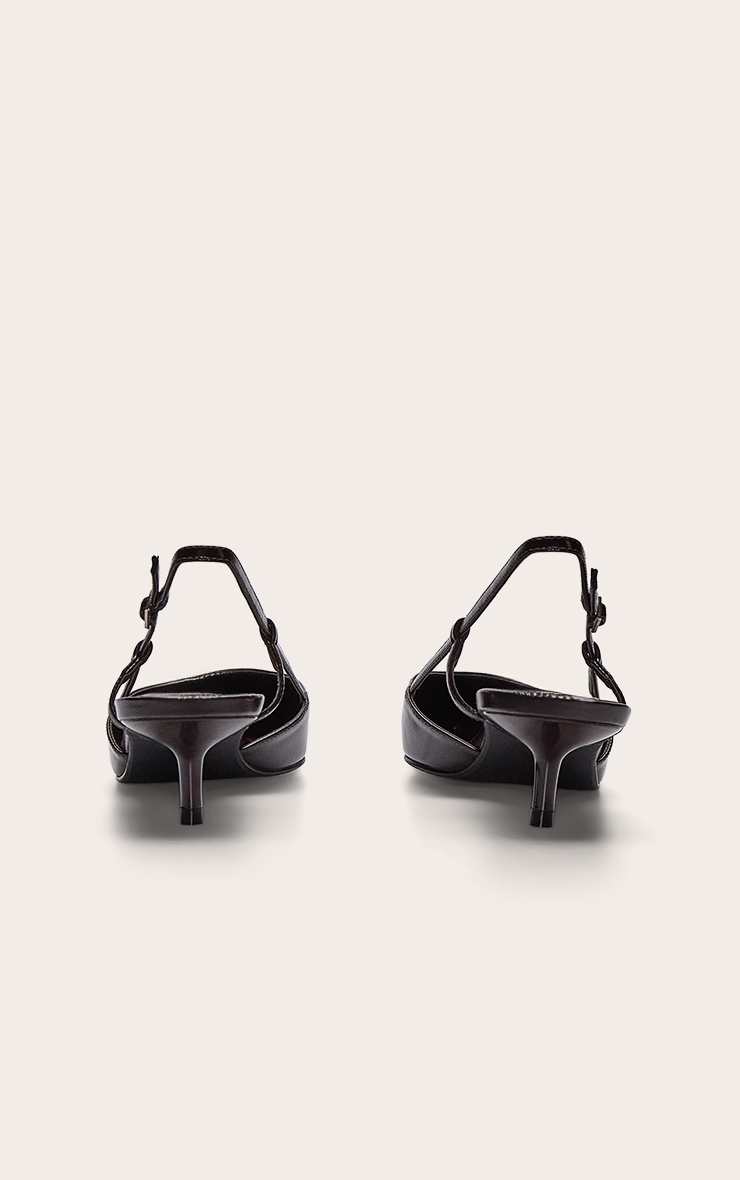 Plum Crinkle Kitten Heel Sling Back Courts image 4