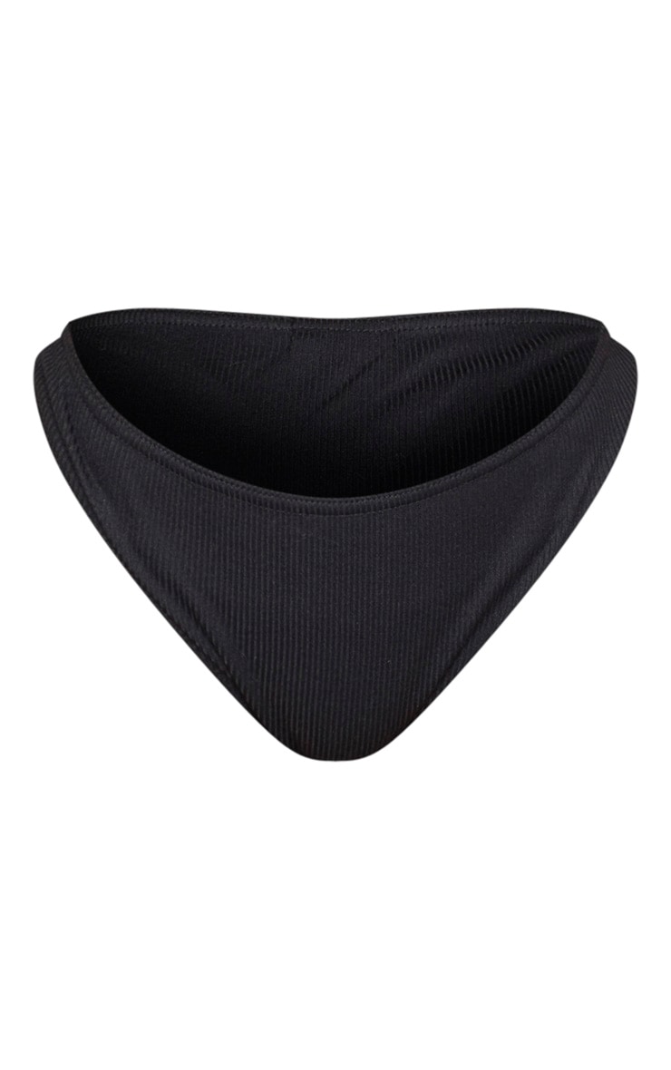 Shape Black Ribbed Panties Curve PrettyLittleThing USA
