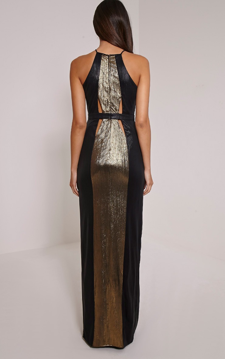 Lucinde Gold Metallic Maxi Dress Dresses PrettyLittleThing