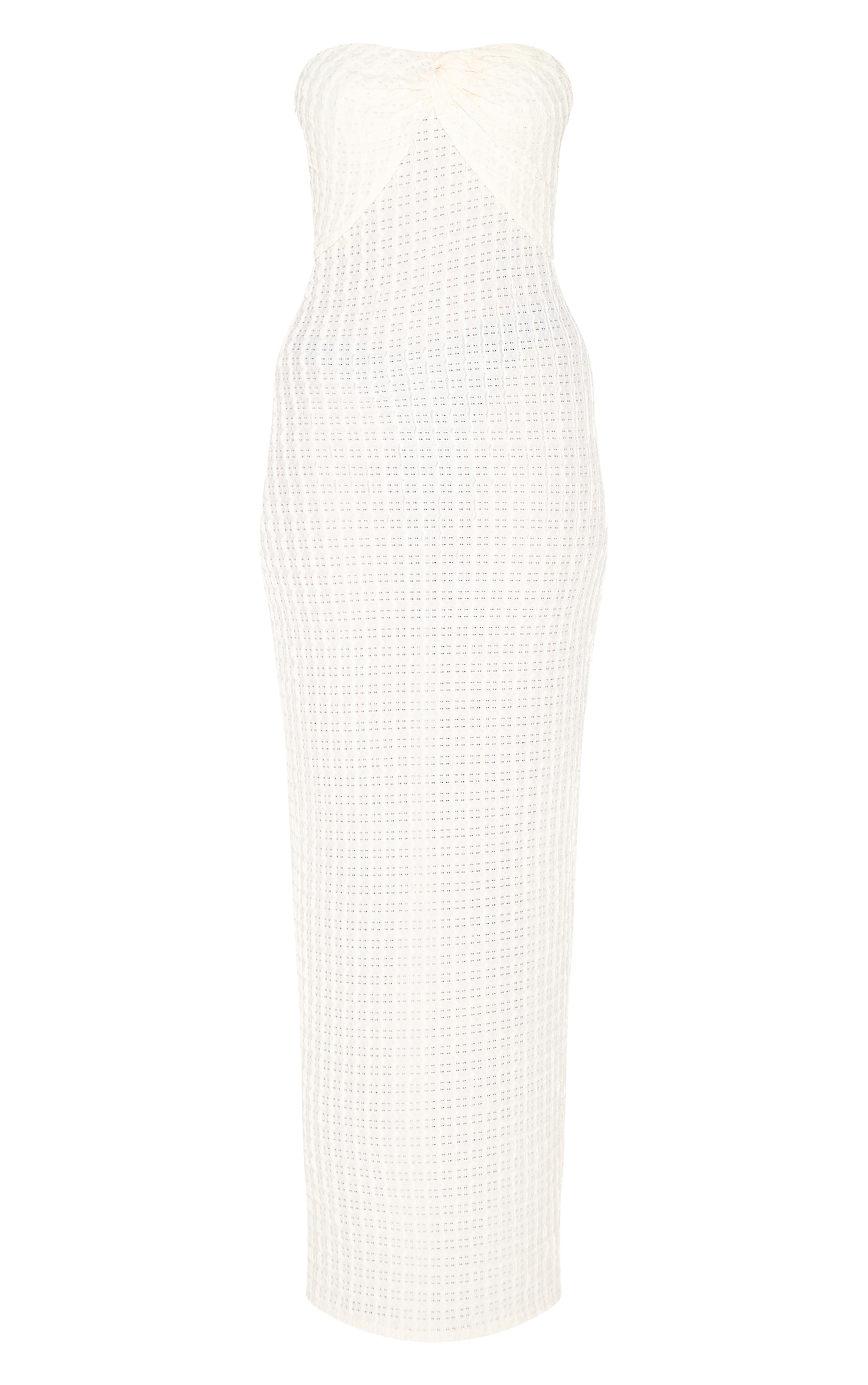 Robe bustier longue texturée crème image 5