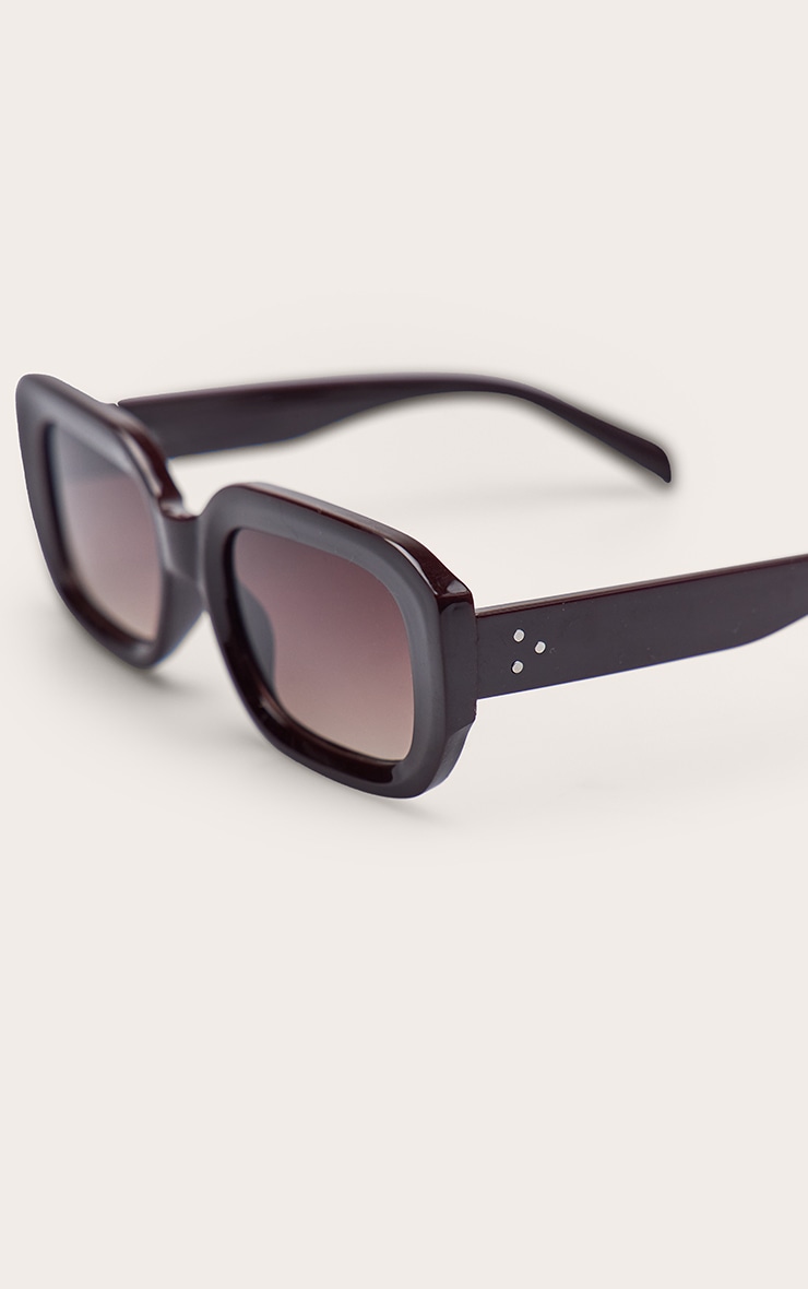 Chocolate Chunky Curved Square Sunglasses image 4
