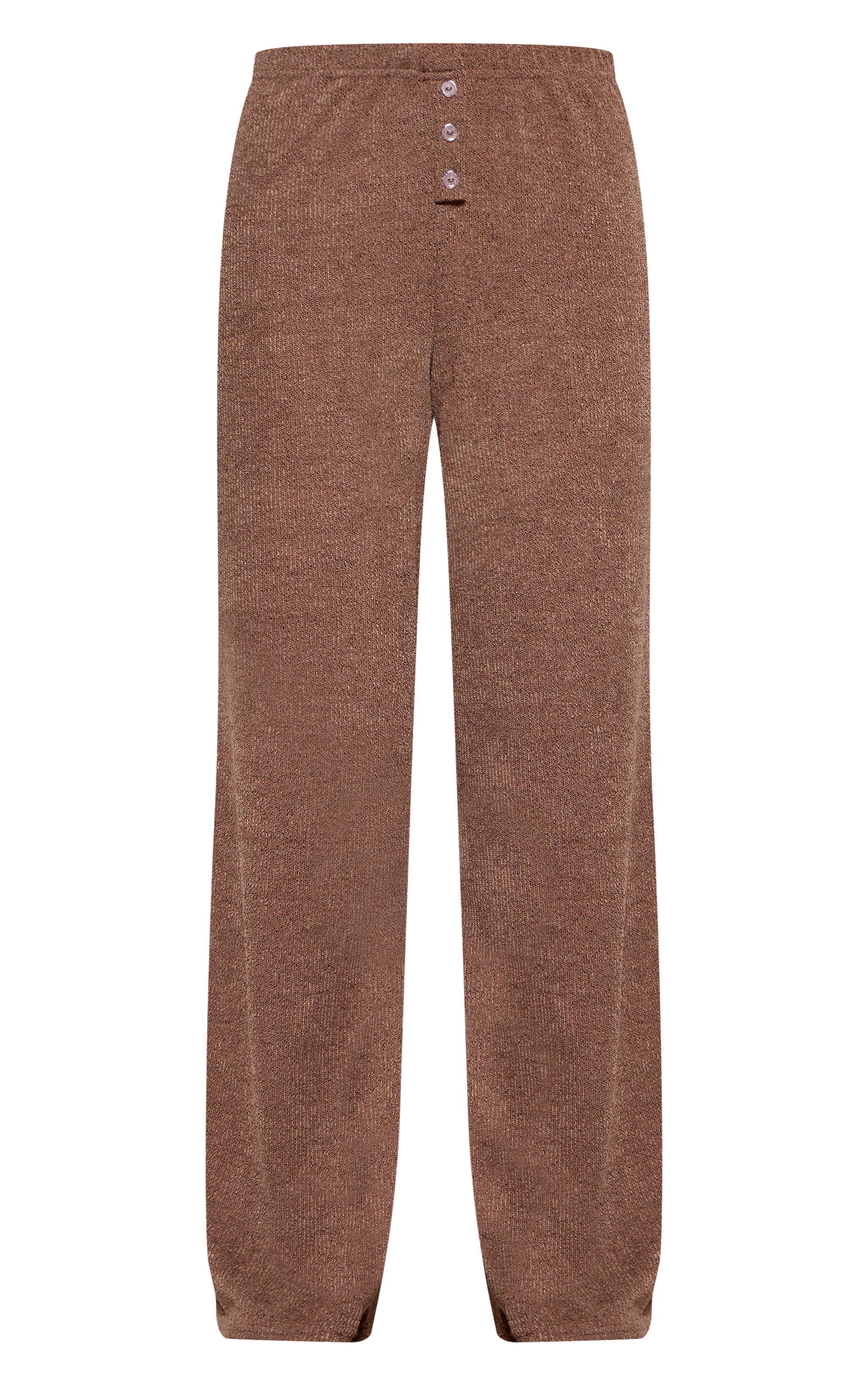 Mocha Marl Ribbed Casual Trousers image 5