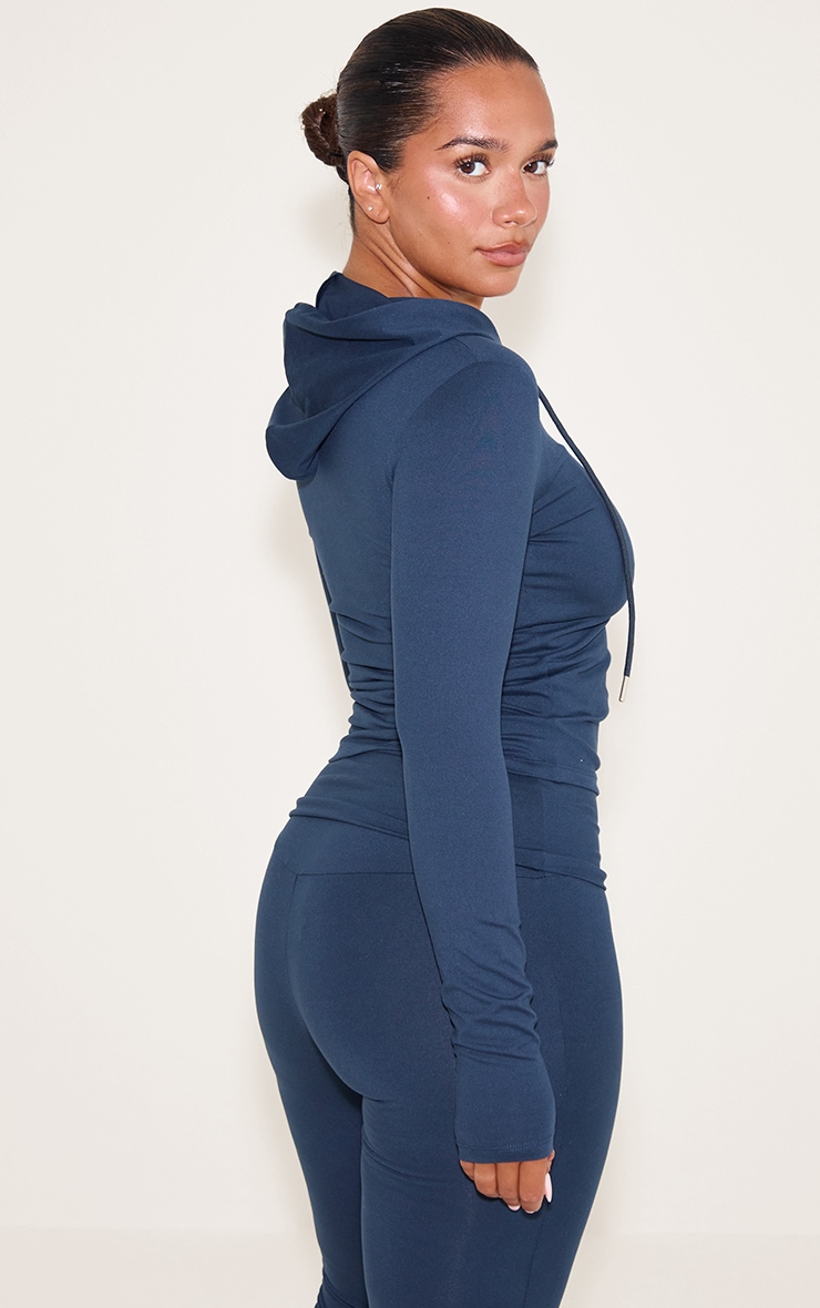 Shape Hoodie en Sculpt bleu marine à zip image 2