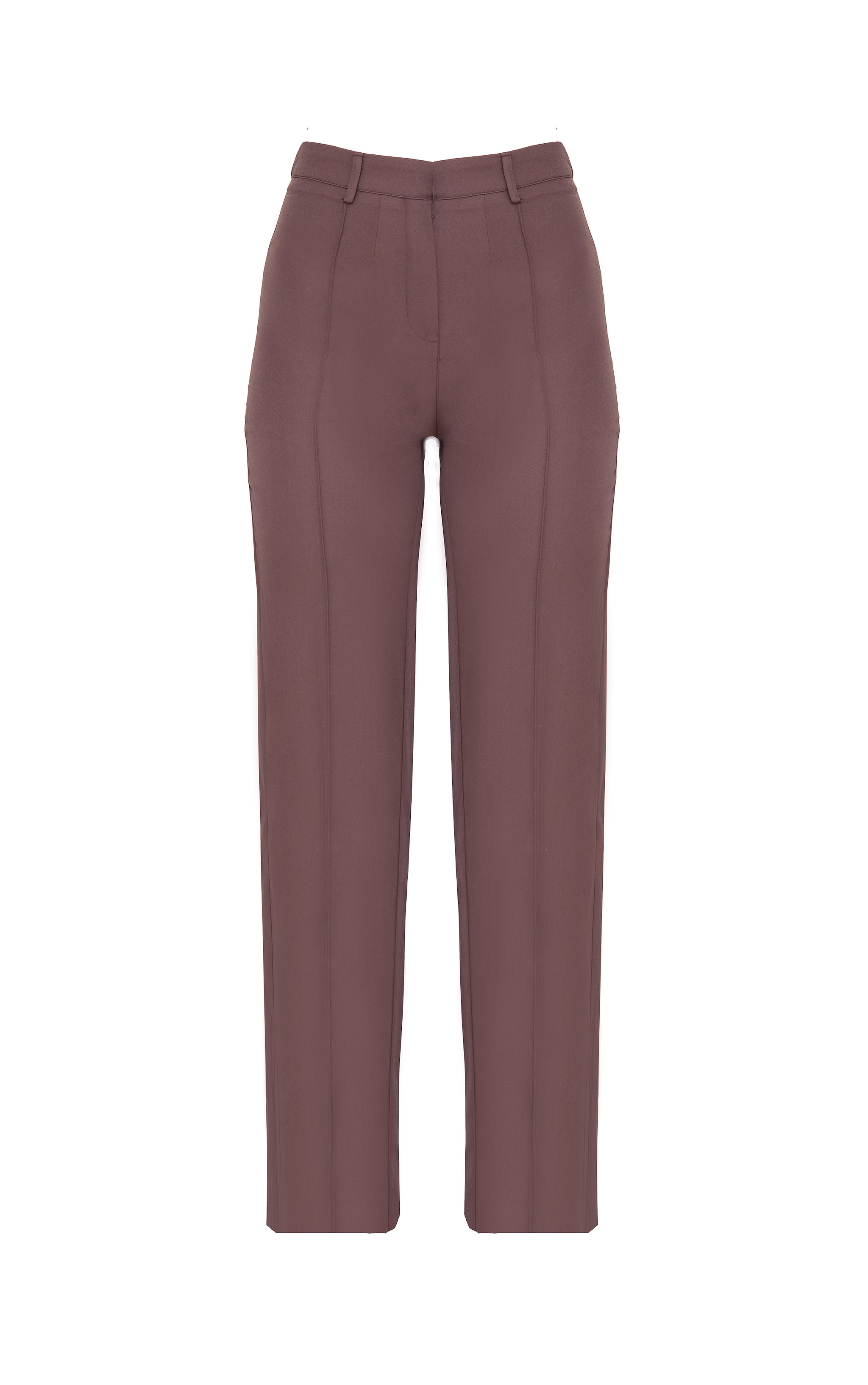 Chocolate Woven Tailored Wide Leg High Waist Pants image 5