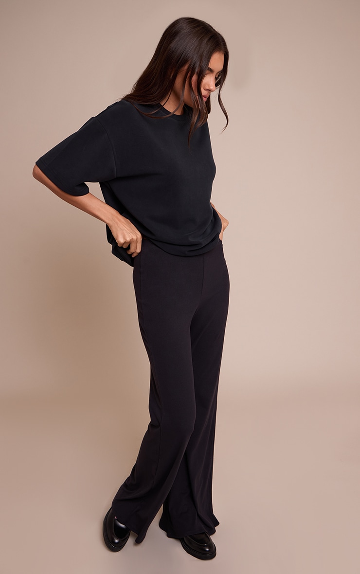Black Ultra Soft Flared Leg Pant image 2