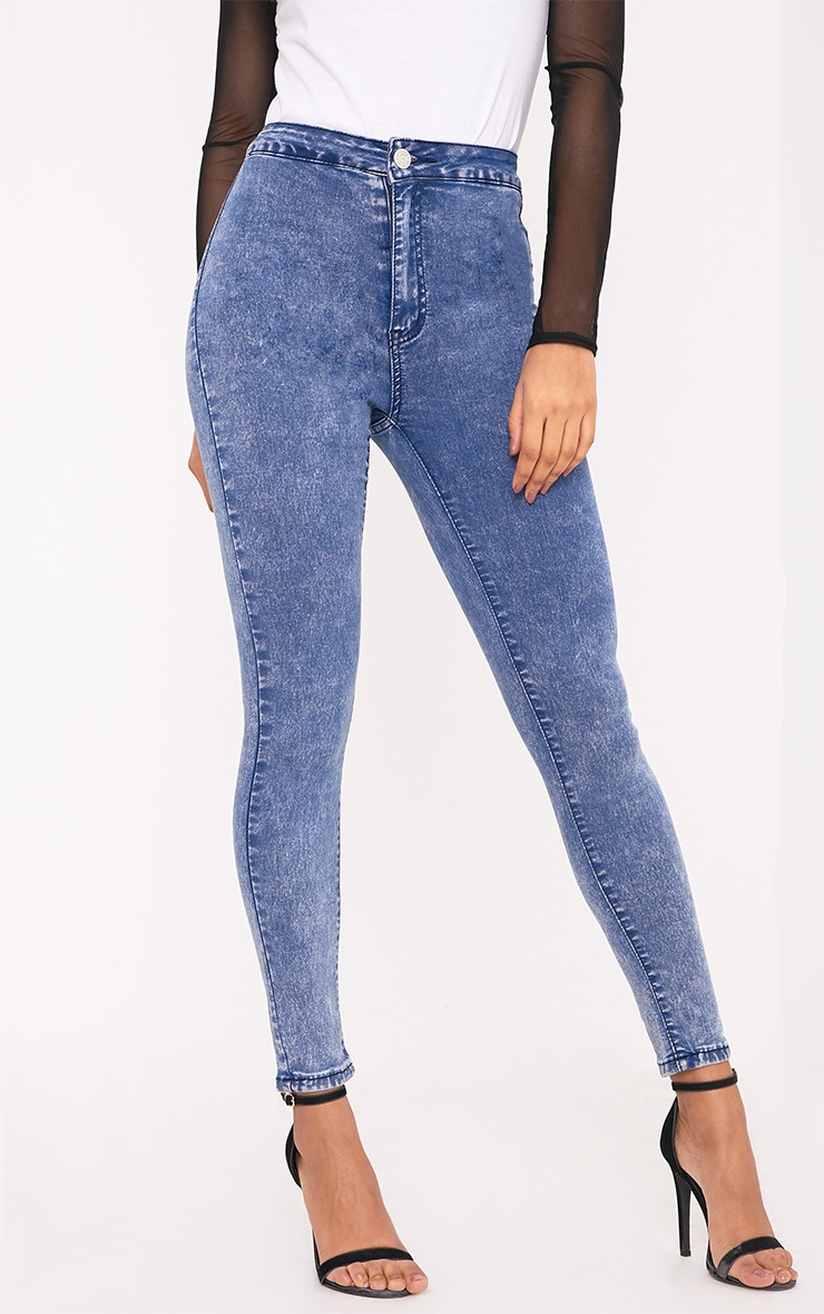 Zahlie Bleach Wash Skinny Jean Denim PrettyLittleThing USA