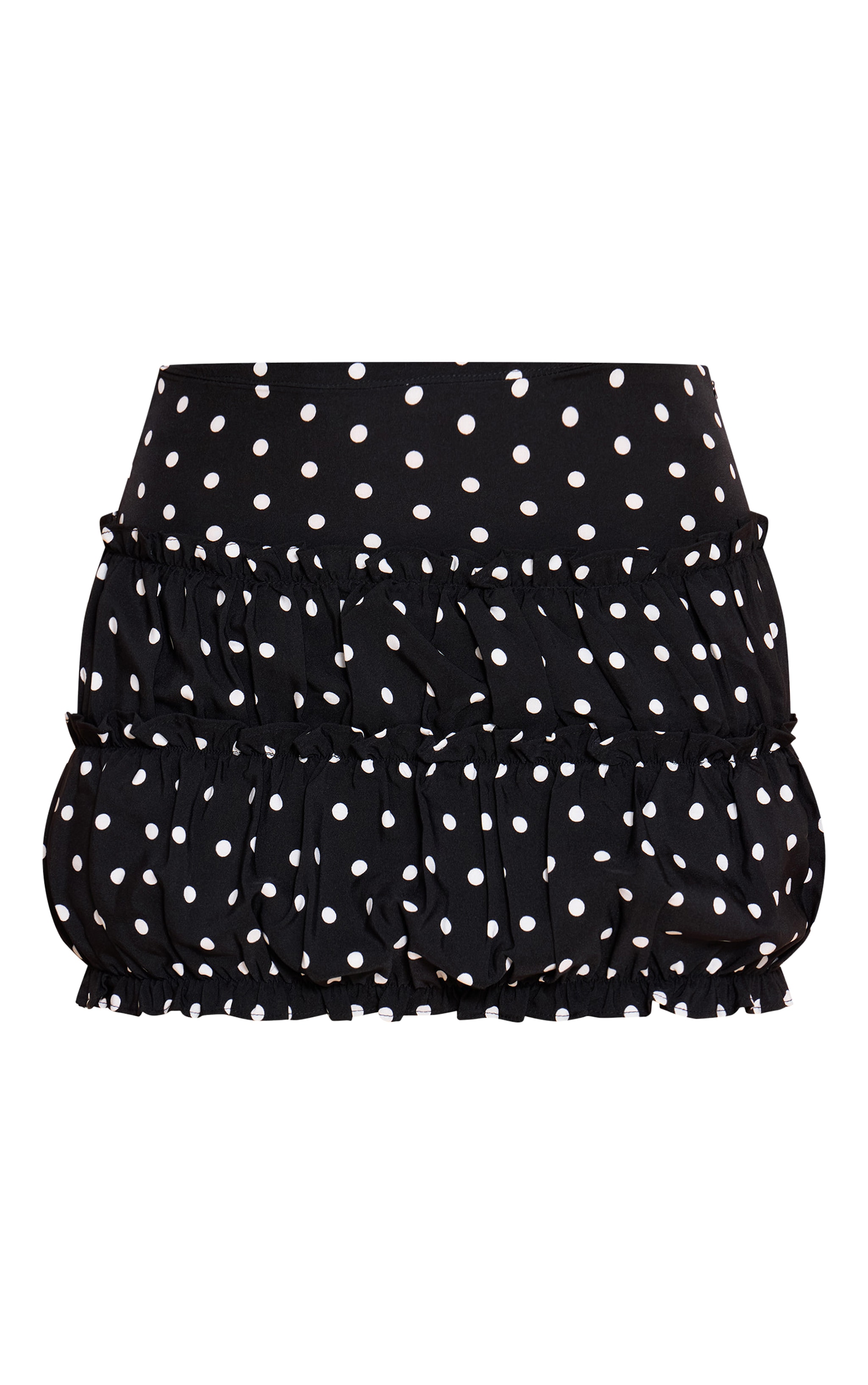Black Polka Dot Frill Mini Skirt image 6