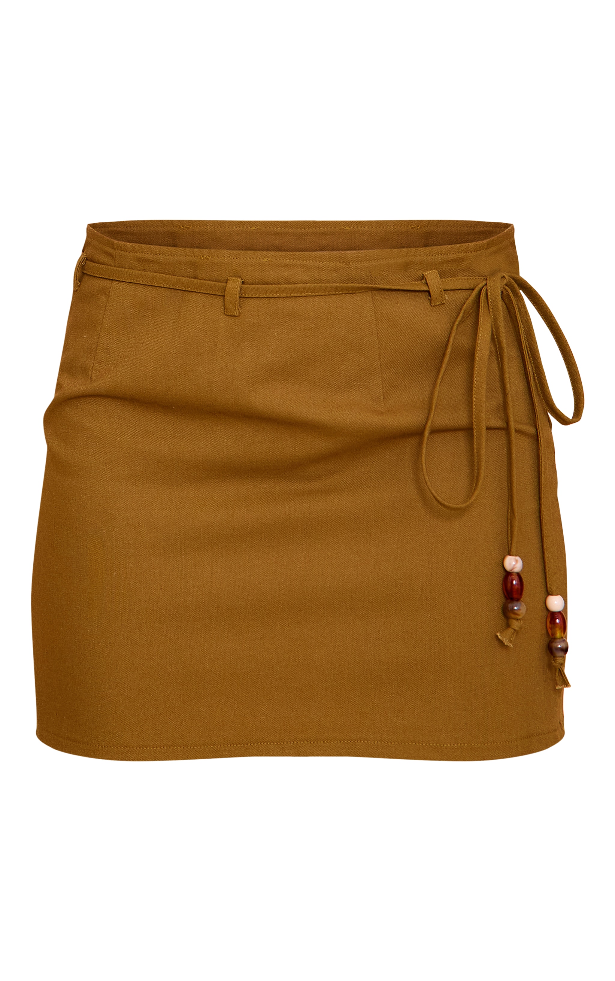 Olive Trim Detail Asymmetric Mini Skirt image 6