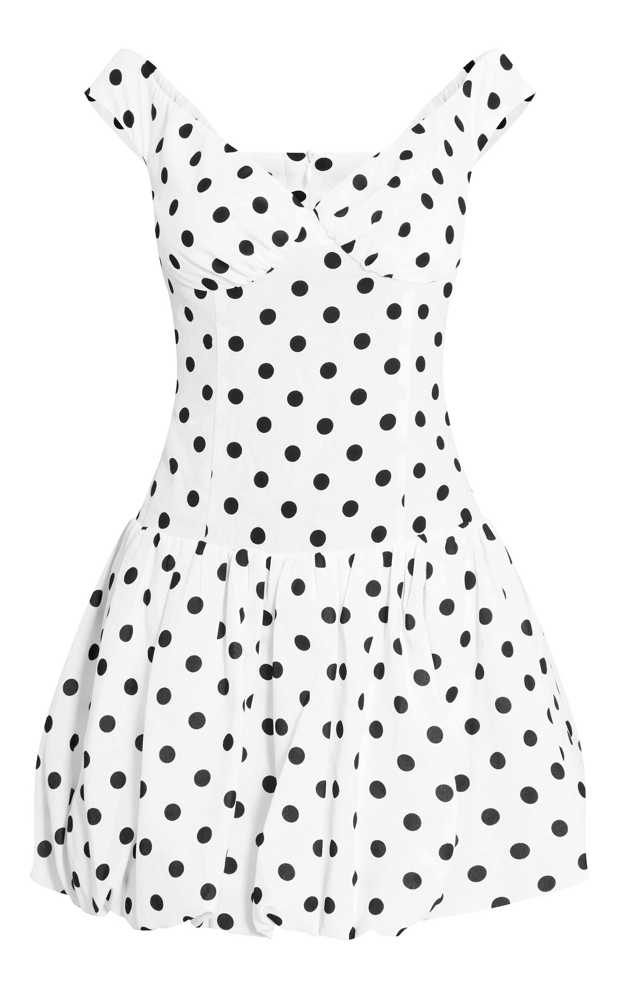 Petite White Polka Dot Puffball Shift Dress image 5