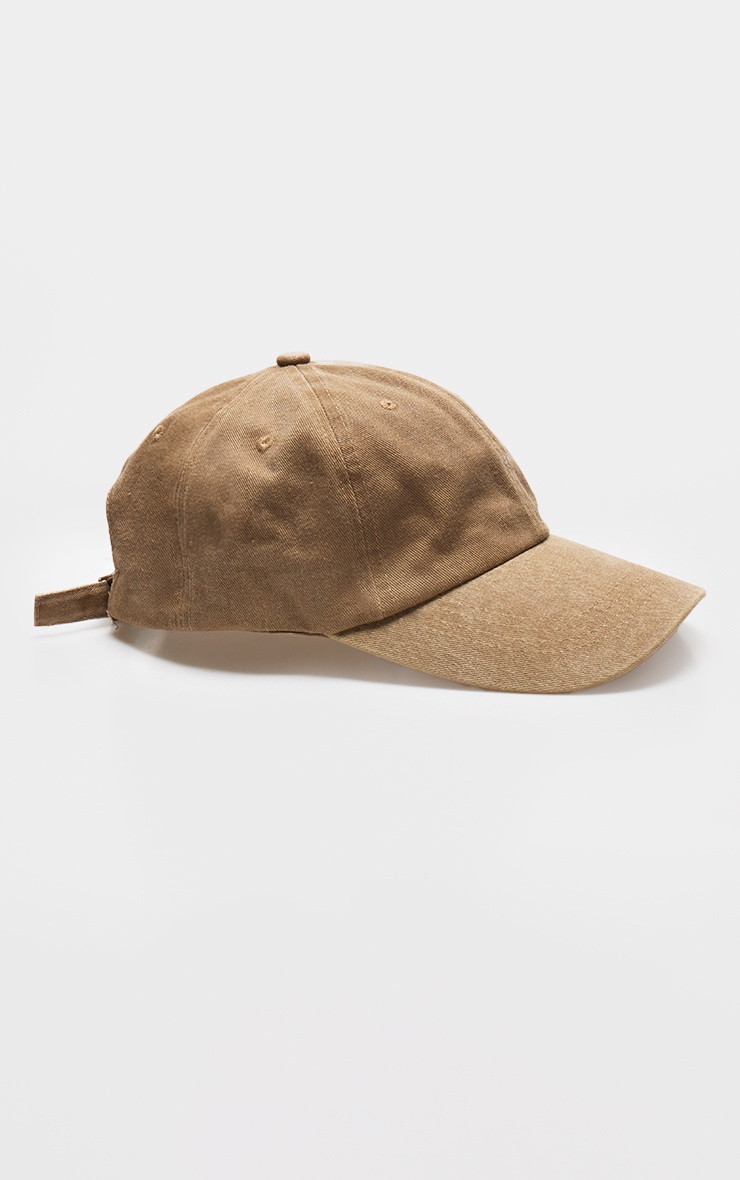 Casquette en jean taupe délavé image 3