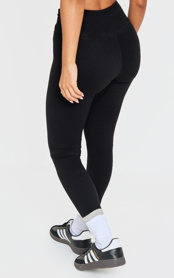 Petite Black Contour Sculpt Wrap Over Leggings image 3