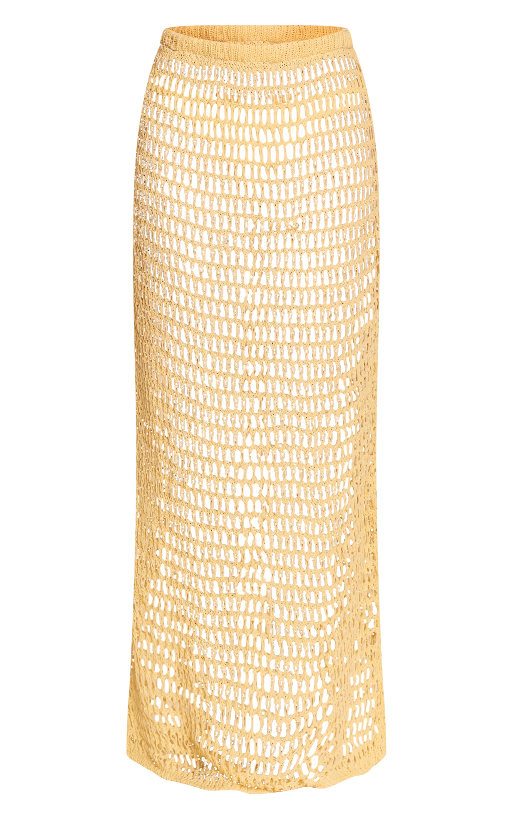 Butter Yellow Crochet Beach Maxi Skirt image 5