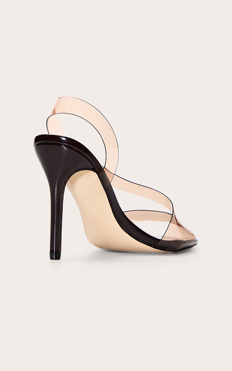 Sandales rondes en Plexiglas chocolat à talon image 4