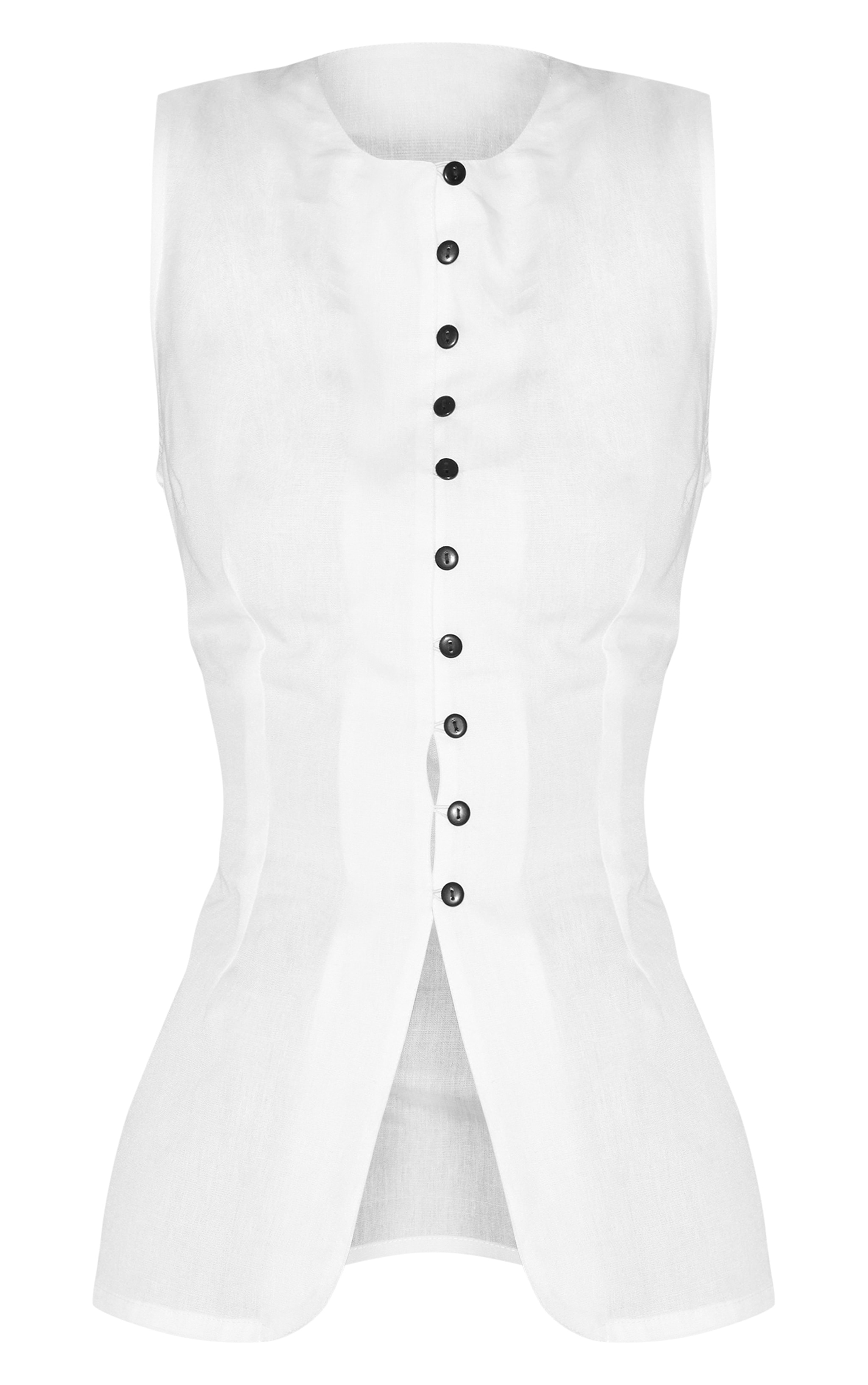 売れ筋商品|||タハリエーエスエル  カットソー トップス レディース Women's Linen-Blend Button-Front Tank Vest White White Linen Blend Button Vest | Tops | PrettyLittleThing USA